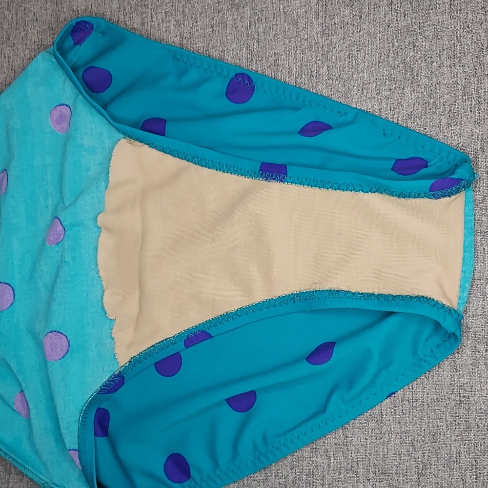 Vintage Body Glove by Robin Piccone Teal Purple Polka Dot Swimsuit Size 7/8 - Picture 6 of 10